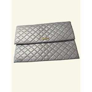 Do everything in Love Quilted Silver Clutch Purse